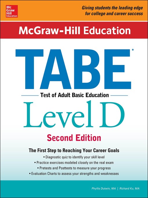 Title details for McGraw-Hill Education TABE Level D by Phyllis Dutwin - Available